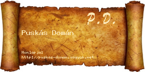 Puskás Domán névjegykártya